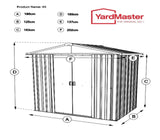 YARDMASTER The NO1 Emerald Deluxe Apex Metal Garden Shed Size 6'8"Wide x 4'6"Deep