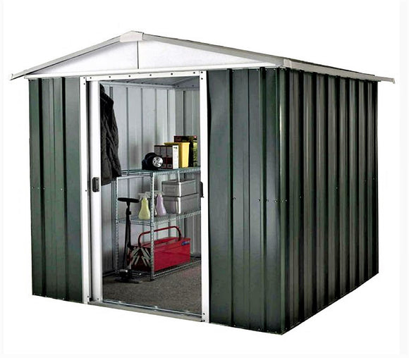 YARDMASTER The NO1 Emerald Deluxe Apex Metal Garden Shed Size 6'8