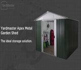 YARDMASTER The NO1 Emerald Deluxe Apex Metal Garden Shed Size 6'8"Wide x 4'6"Deep