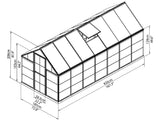 PALRAM Hybrid Silver Greenhouses Alloy Frame Poly-carbonate Panels
