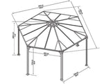 PALRAM Monaco Hexagonal Gazebo Grey