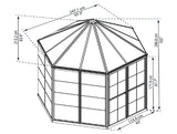 PALRAM Oasis Hexagonal Greenhouse - Size 9ft x 8ft