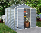 PALRAM SkyLight Grey Plastic Garden Shed's with Built in Anti-Slip Floor